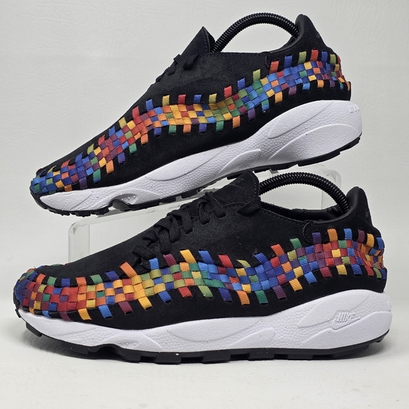 Nike Women Air Footscape Woven Black Multicolor Rainbow FB1959-002 Size 10.5 New - Picture 3 of 10